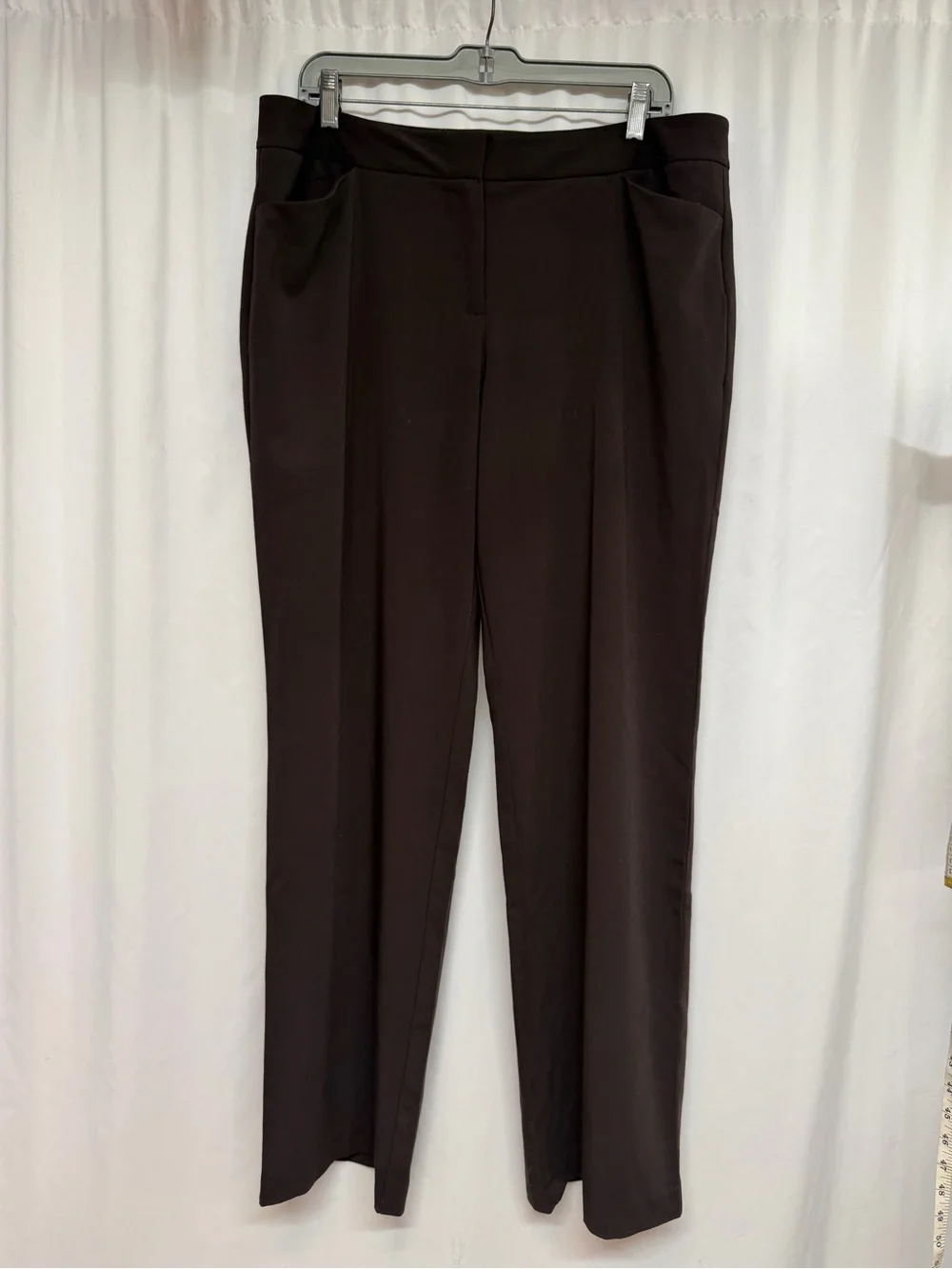 Alfani Size 14 Brown Dress Pants Career Straight Leg Stretch